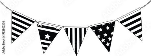 Patriotic bunting flags with american theme