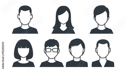 Diverse group of people illustrated in a simple graphic style