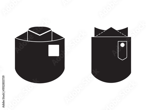 Two black envelopes with white lines and square on white background  envelopes isolated