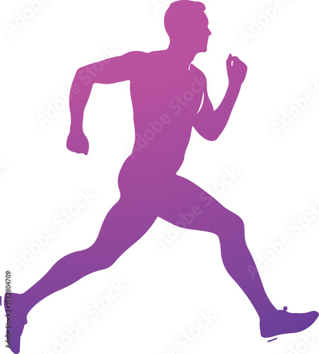 Dynamic running man silhouette of a man.