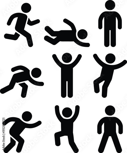 Collection of icons depicting various human sports and physical activities