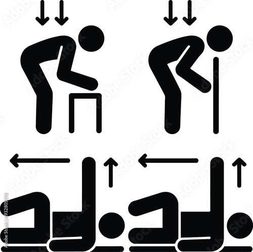 Illustrations of push-up exercise variations and proper form techniques