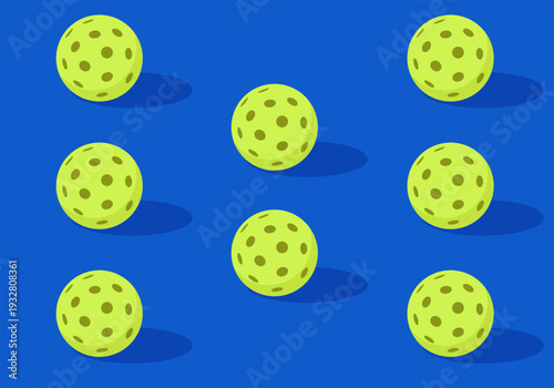 Pickleball balls forming seamless pattern design