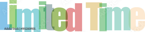Colorful Overlapping 'Limited Time' Text Vector Graphic