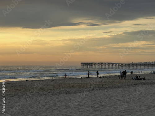 Breathtaking scenic and landscape view of coastline of Californian OC landscape scenery with vegetation and cliffs and beautiful bays overlooking ocean and coast in California on sunny day blue sky