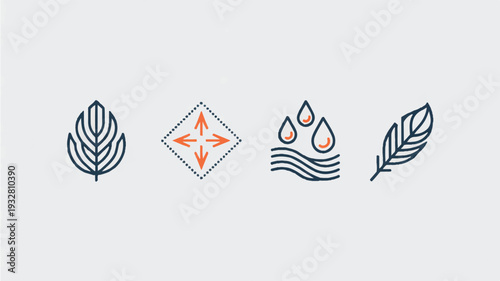 A minimalist logo design set consisting of four icons arranged horizontally (3)_traced