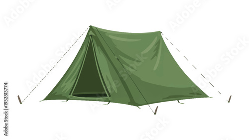 A simple 2D illustration of a green camping tent with a triangular A-frame design (1)_traced