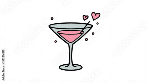 A simple cartoon illustration of a martini glass filled with pink liquid (1)_traced