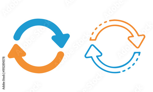 Refresh Recycle Sync Loop Circular Arrow Icons Vector Set