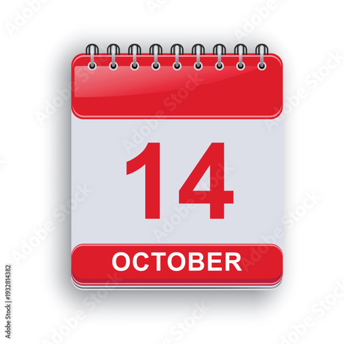 October 14 Daily Calendar Template Simple Productivity Organizer