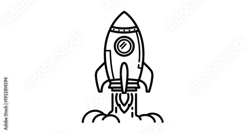 Rocket Ship Launching into Space.