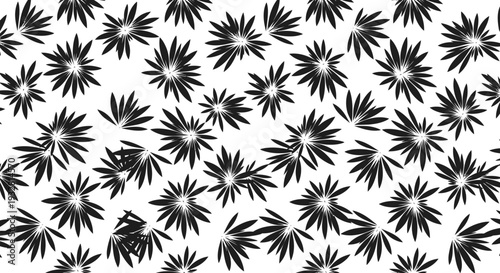 Black Cannabis Leaves Pattern Closeup.