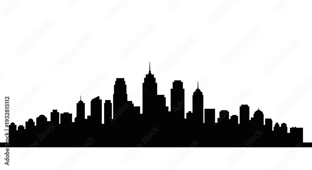 Fototapeta premium City Skyline Silhouette Urban Landscape.