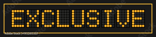 Fotografie Orange color led banner in word exclusive on black background