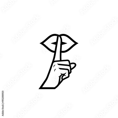 Hand with finger on lips zipping.