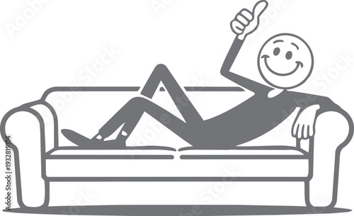 Art & Illustration grey sillhoute a stick man with thumbs up