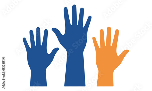 Raised Hands Icon for Participation, Community, and Voting
