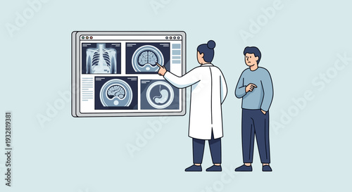 Doctor Explaining Medical Scans to Patient, Healthcare Consultation