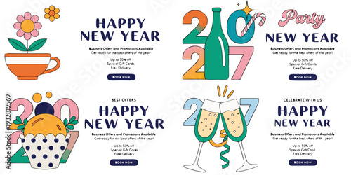 Happy New Year 2017 Greeting Cards – Festive Designs, Party Invitations & Celebration Templates for New Year Wishes