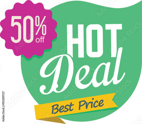 A green and pink hot deal best price advertisement