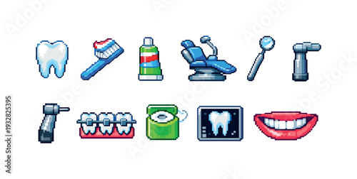 Dental and oral health icon set. Colorful healthcare icons in flat style collection