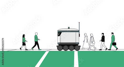 Autonomous Delivery Robot Navigates Pedestrian Crosswalk with Diverse People