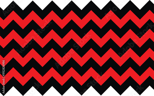 Red and black zigzag pattern seamless chevron background for textiles and graphic elements abstract vector illustration