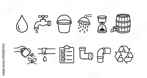 Sustainable agriculture silhouette icon set. Eco-friendly farming and gardening icons.