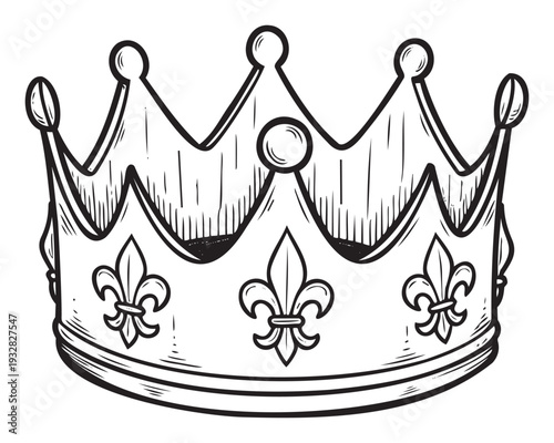 Royal sovereign monarch crown symbol representing monarchy power and authority suitable for historical emblem branding and decorative graphic projects