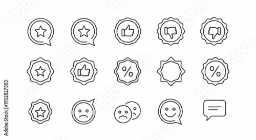 Collection of Simple Black and White Icons.