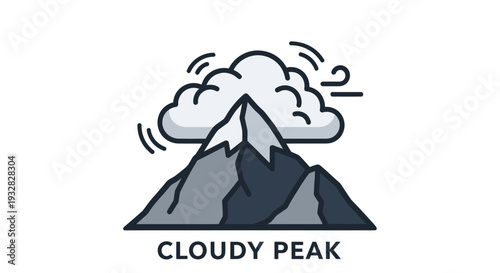 Iconic Mountain Peak with Clouds and Wind - Adventure and Nature Concept