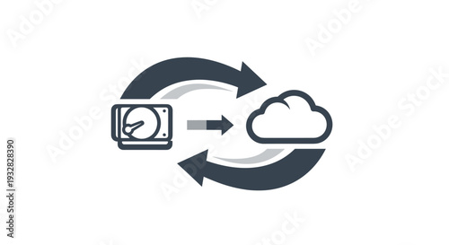 Cloud Synchronization Hard Drive Data Transfer Icon