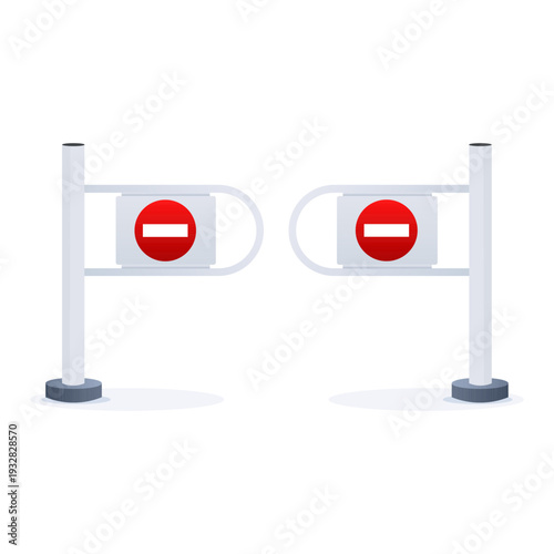 Access Denied Turnstile Gate. Vector illustration.