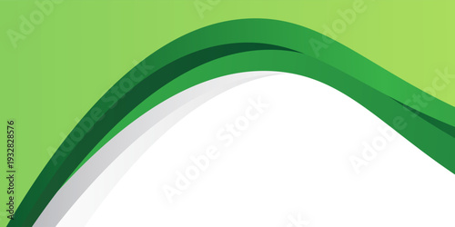 Nature inspired abstract green composition with soft curves and fresh color palette