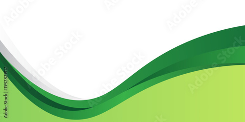 Abstract green wave background with layered curved shapes and clean modern design