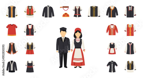 Traditional Folk Costumes Collection: Men's and Women's Ethnic Outfits