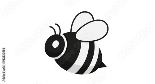 Cute cartoon bee flying