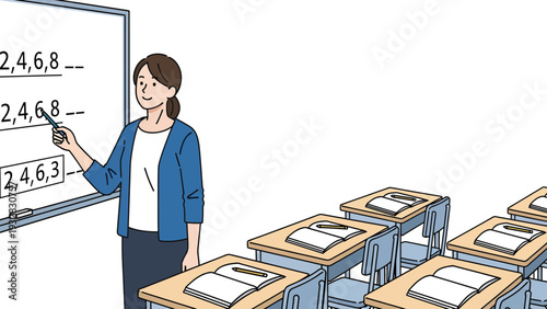 Teacher instructing students in a classroom setting 1.