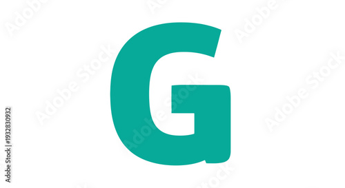 Teal Capital Letter G on White Background