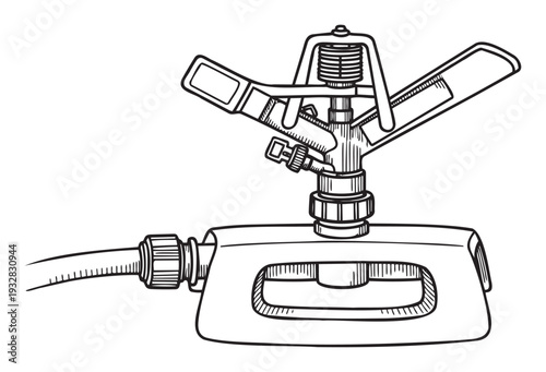 An impact sprinkler with a hose connection, ideal for efficient garden watering and lawn irrigation in residential or commercial landscaping projects