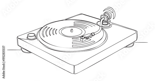 Classic turntable playing a vinyl record, symbolizing vintage music enjoyment and highquality audio experience, ideal for use in music themed promotions or entertainment content.
