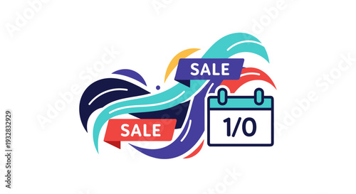 Abstract Sale Event Calendar Promotion Graphic