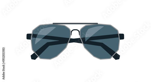 Stylish Aviator Sunglasses Flat Vector Design