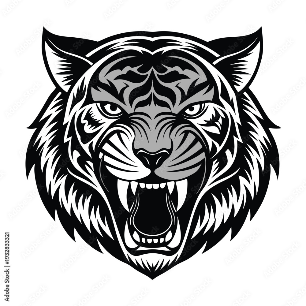 Fototapeta premium Vector tiger head illustration