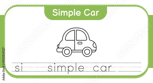 Simple Car Outline for Kids Learning to Write