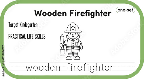 Wooden Firefighter Toy for Kindergarten: Practical Life Skills and Learning