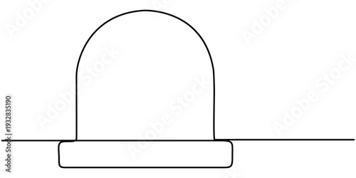Emergency siren continuous one line drawing, with minimalist style on white background, in outline illustration. 