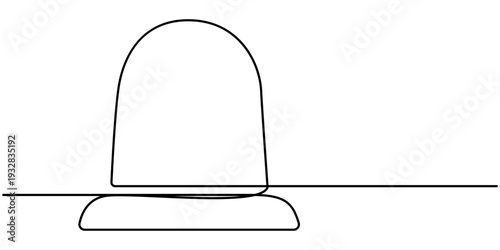 Emergency siren continuous one line drawing, with minimalist style on white background, in outline illustration. 