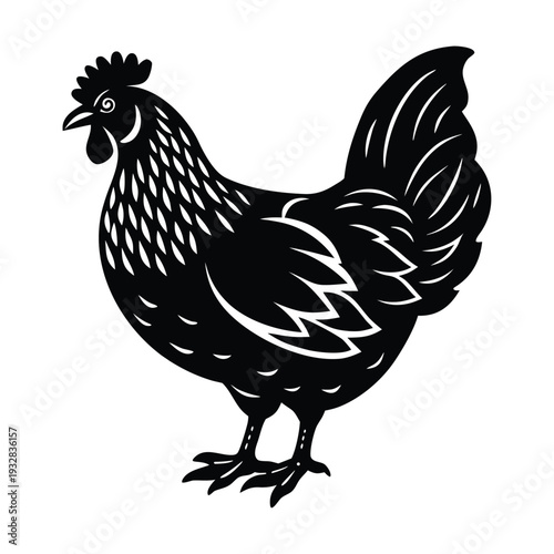 Black rooster vector illustration