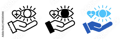 Eye Care Icon Collection Glyph & Mixed Style 